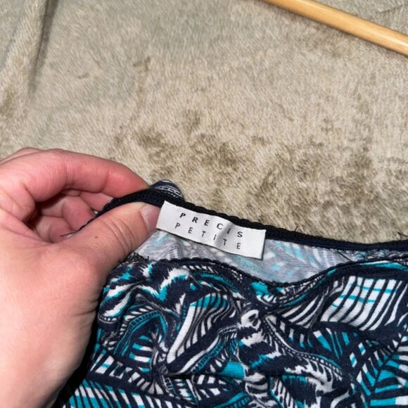 Precis Petite Women’s Blue Patterned Long Skirt - Picture 4 of 5